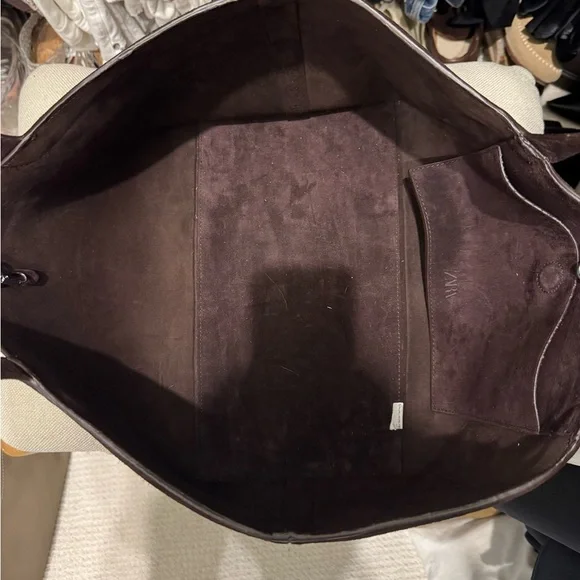 Zara Burgandy Elongated shopper Tote Bag - Picture 2 of 3